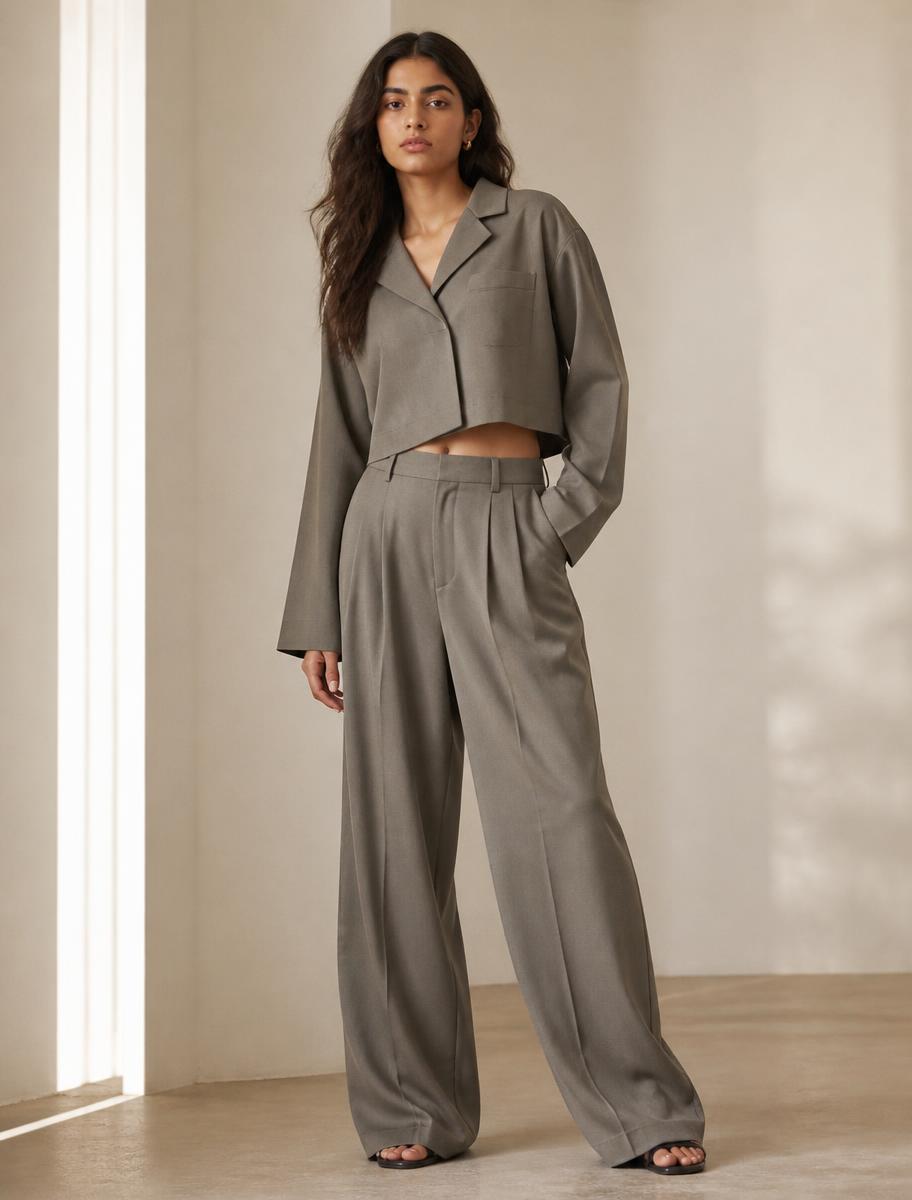 Vann Tailored Co-ord — Stone Grey