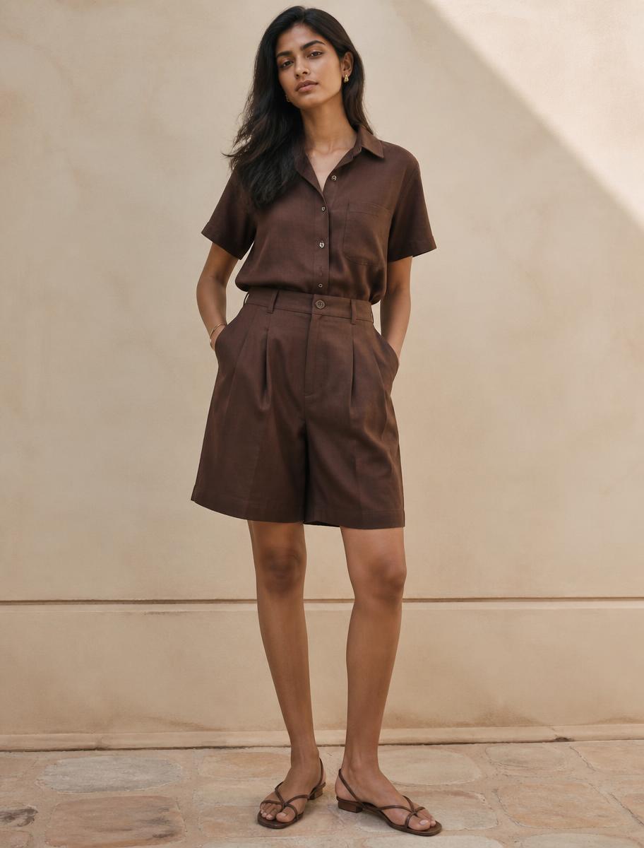 Reth Linen Co-ord — Chocolate