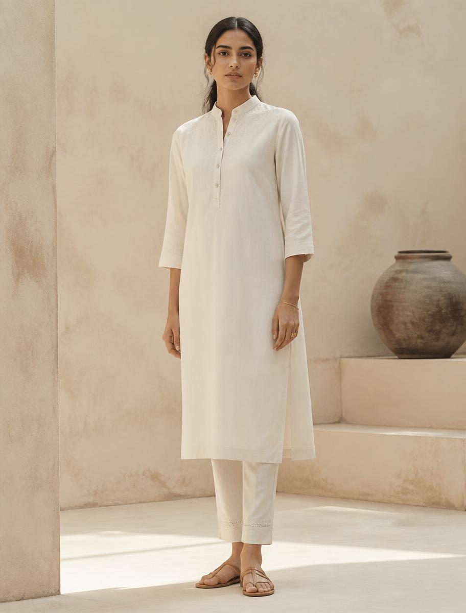 Sufi Ivory Kurta — Ivory