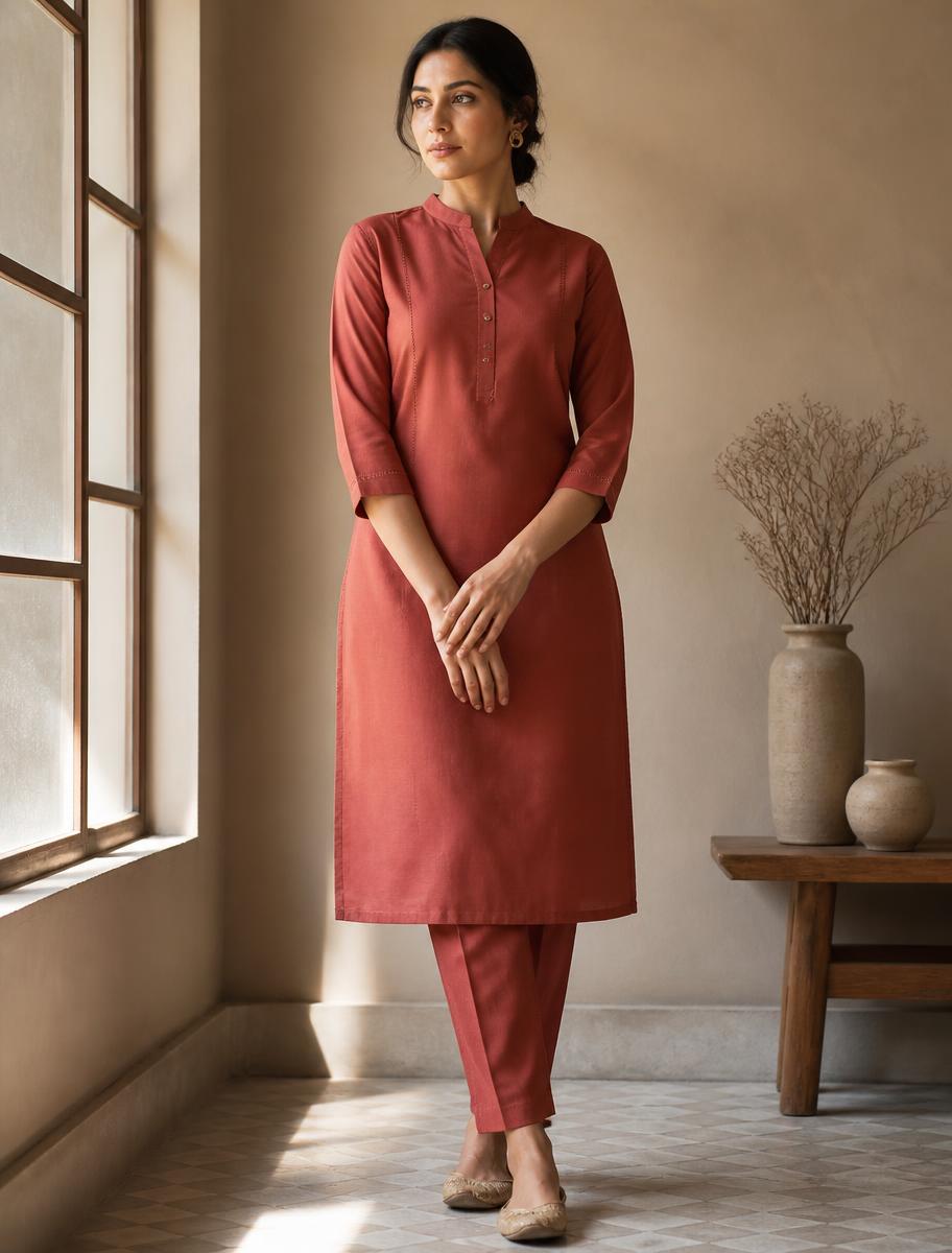 Mitti Rust Kurta — Rust